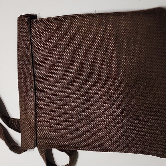 Beaded Maasai Fabric and Jute Crossbody Purse Brown Large - Picture 4 of 5